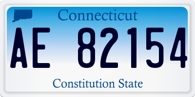 CT license plate AE82154