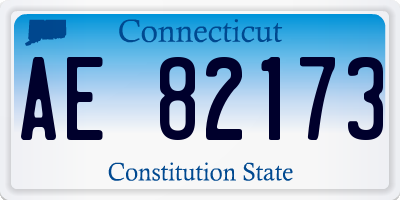CT license plate AE82173