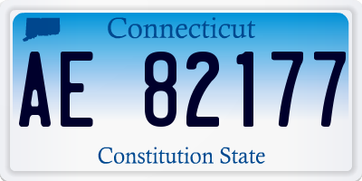 CT license plate AE82177