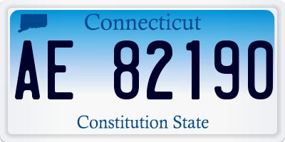 CT license plate AE82190