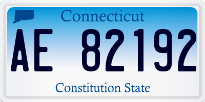CT license plate AE82192