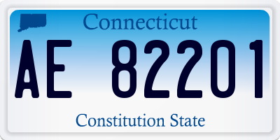 CT license plate AE82201