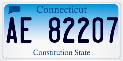 CT license plate AE82207