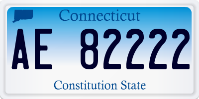 CT license plate AE82222