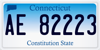 CT license plate AE82223