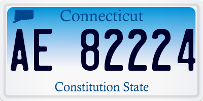 CT license plate AE82224