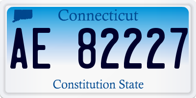 CT license plate AE82227