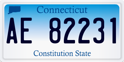 CT license plate AE82231