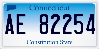 CT license plate AE82254