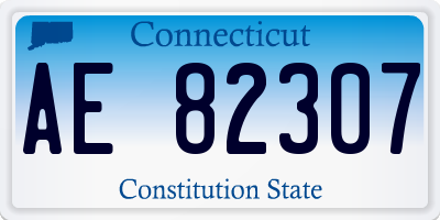 CT license plate AE82307