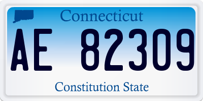 CT license plate AE82309