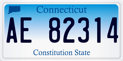 CT license plate AE82314