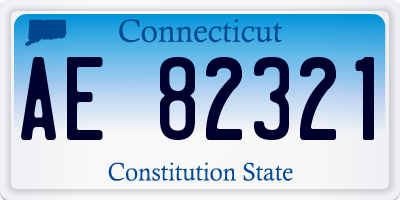CT license plate AE82321