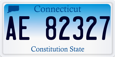 CT license plate AE82327