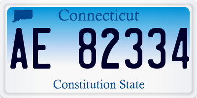 CT license plate AE82334
