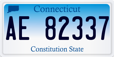 CT license plate AE82337