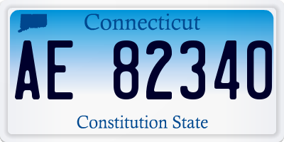 CT license plate AE82340