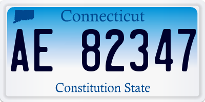 CT license plate AE82347