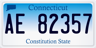 CT license plate AE82357