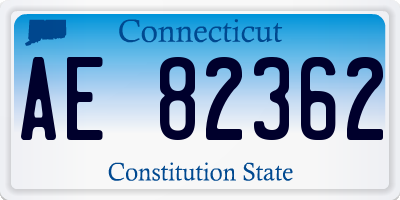 CT license plate AE82362