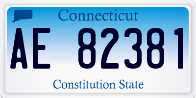 CT license plate AE82381