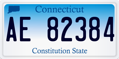 CT license plate AE82384