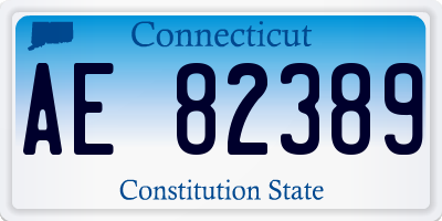 CT license plate AE82389
