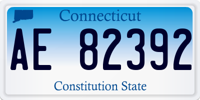 CT license plate AE82392