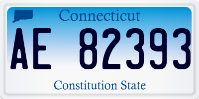 CT license plate AE82393