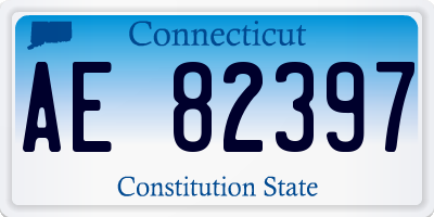 CT license plate AE82397