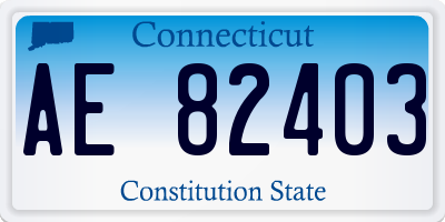 CT license plate AE82403