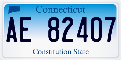 CT license plate AE82407