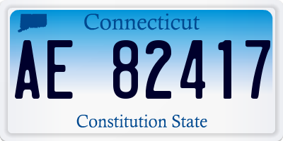 CT license plate AE82417