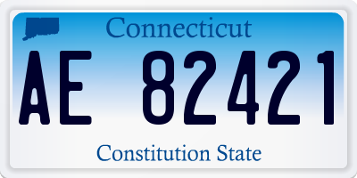 CT license plate AE82421