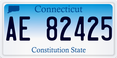 CT license plate AE82425