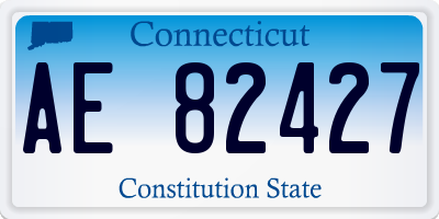 CT license plate AE82427