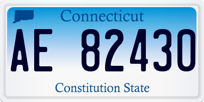 CT license plate AE82430