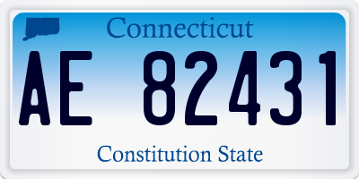 CT license plate AE82431