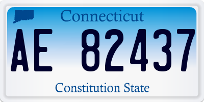CT license plate AE82437