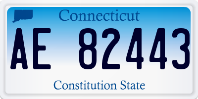 CT license plate AE82443