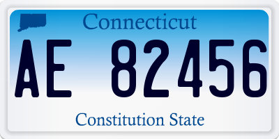 CT license plate AE82456