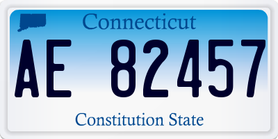 CT license plate AE82457