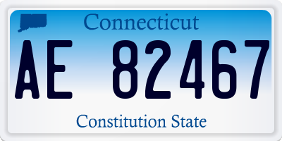 CT license plate AE82467