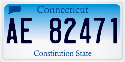 CT license plate AE82471