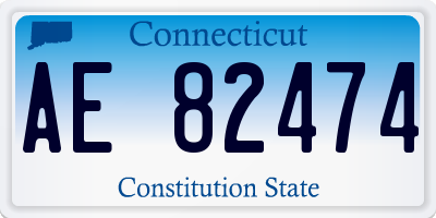 CT license plate AE82474