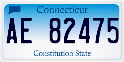 CT license plate AE82475
