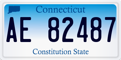 CT license plate AE82487