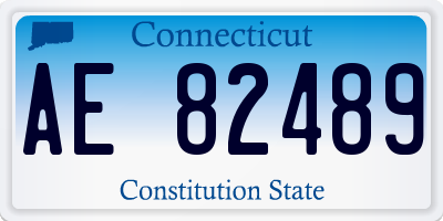 CT license plate AE82489