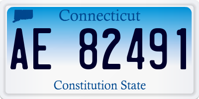 CT license plate AE82491