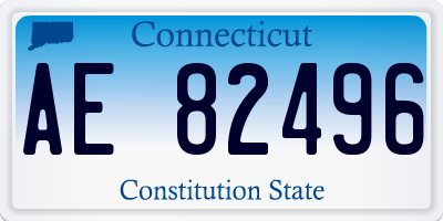 CT license plate AE82496